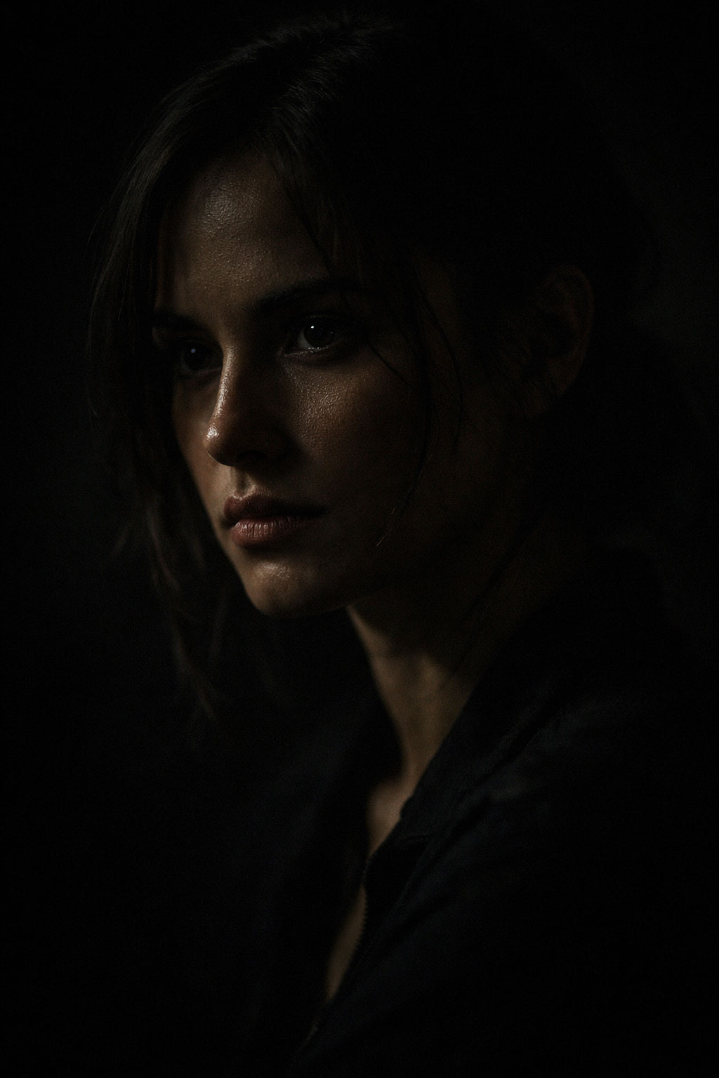 Low Key Cinematic Portrait AI Prompt (Dark Lighting Style)