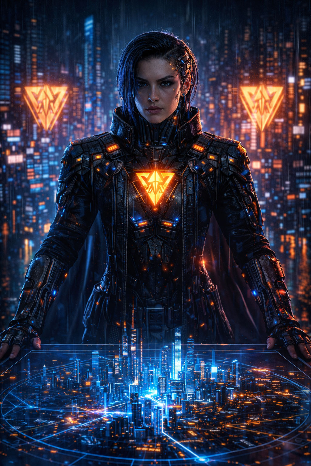 Cyberpunk Dystopian Leader AI Prompt (Futuristic Authority Portrait)