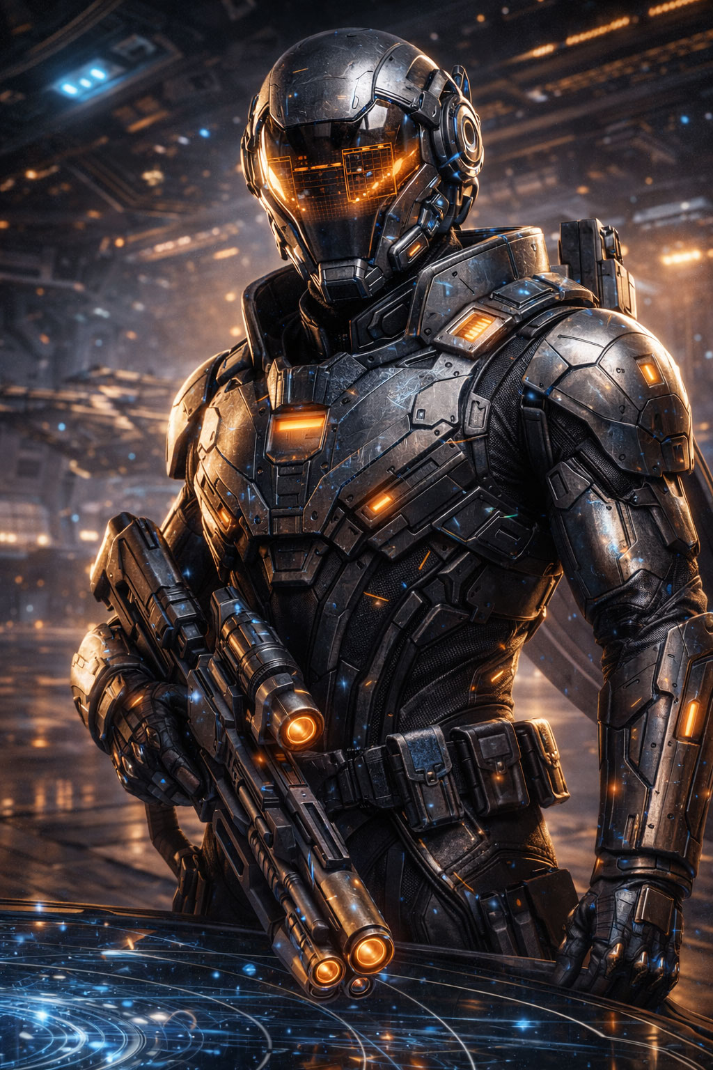 Space Bounty Hunter AI Prompt (Futuristic Mercenary Concept Art)